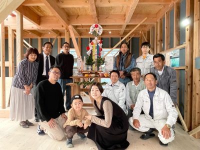 お客様の家、上棟式でした。